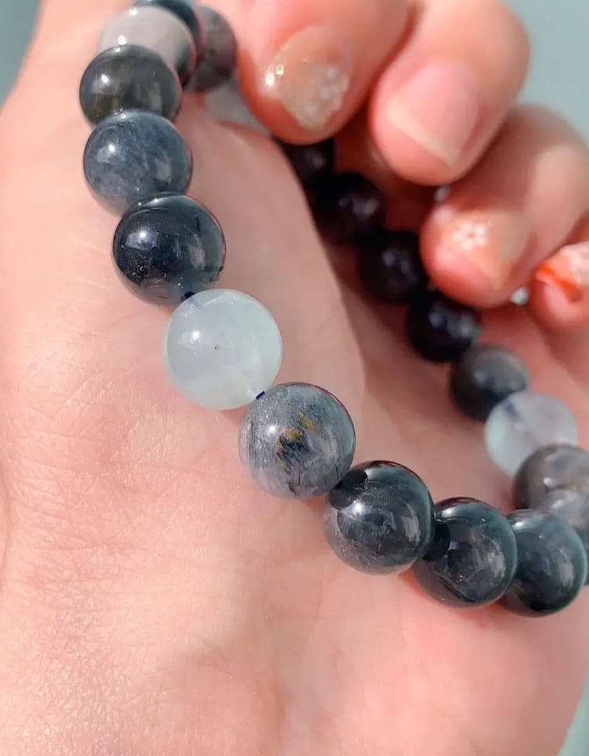 ◆希少◆ブルールチルクォーツ+アクアマリン K00705 天然石ブレスレット