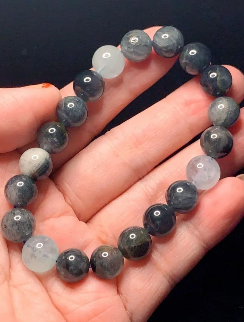 ◆希少◆ブルールチルクォーツ+アクアマリン K00705 天然石ブレスレット