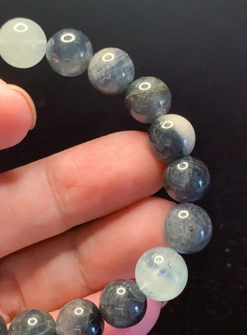 ◆希少◆ブルールチルクォーツ+アクアマリン K00705 天然石ブレスレット