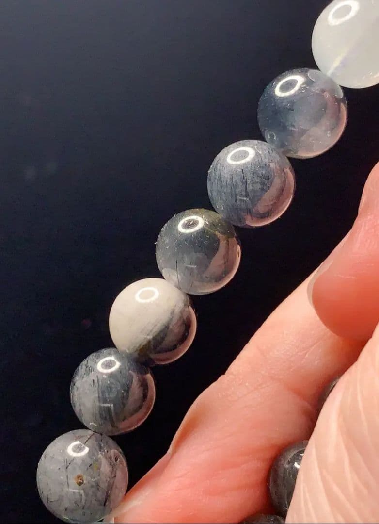 ◆希少◆ブルールチルクォーツ+アクアマリン K00705 天然石ブレスレット