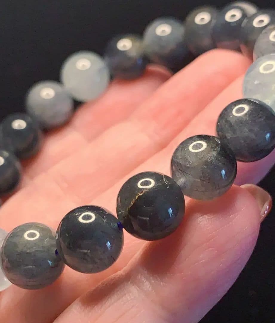 ◆希少◆ブルールチルクォーツ+アクアマリン K00705 天然石ブレスレット