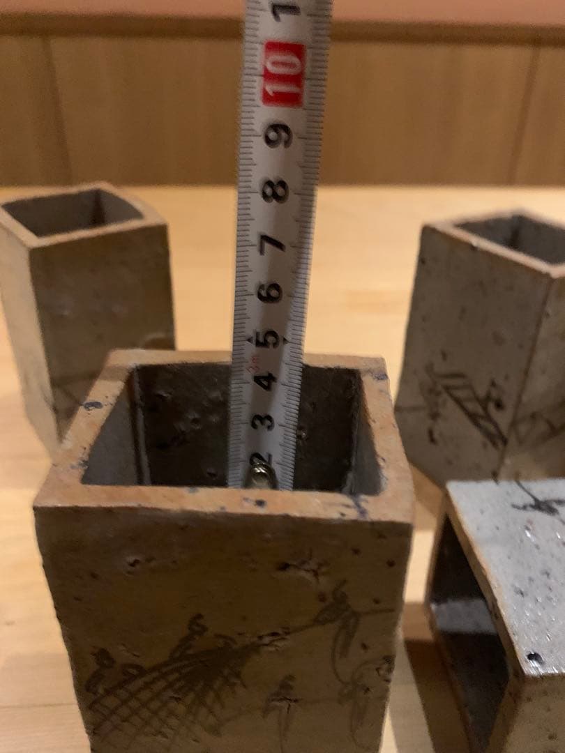 人気作家 丸田宗彦 絵唐津 長方筒向付（5客） 天地両面使い・趣の異なる二役の器