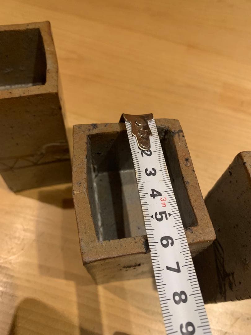 人気作家 丸田宗彦 絵唐津 長方筒向付（5客） 天地両面使い・趣の異なる二役の器