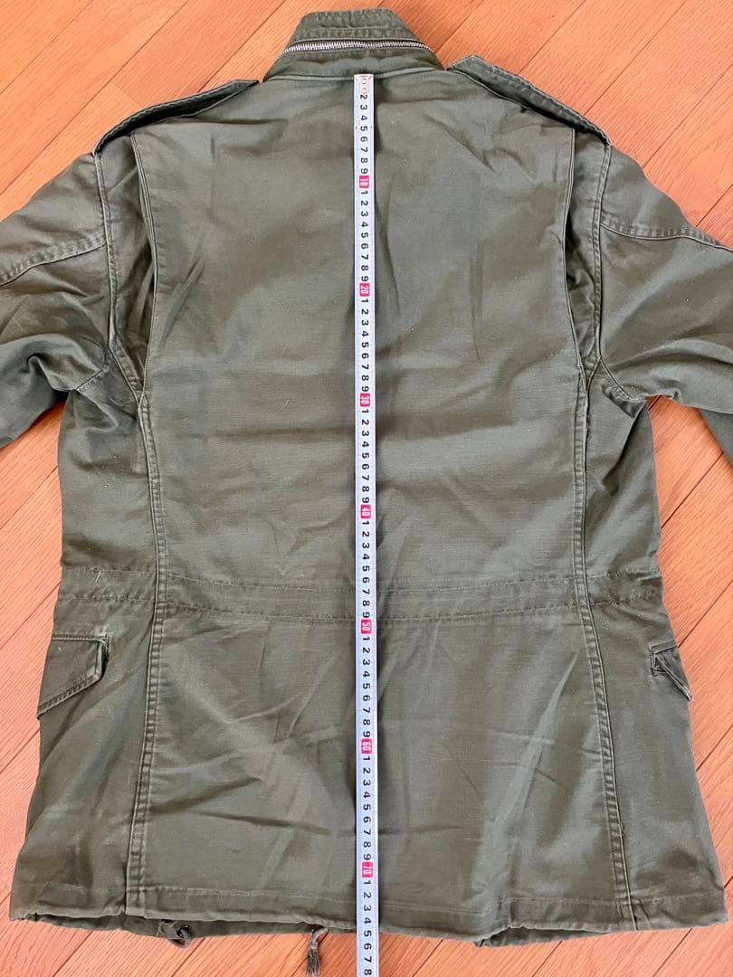 60's M-65 フィールドジャケット 裏地グレー 前部両袖オイルシミ 実物S