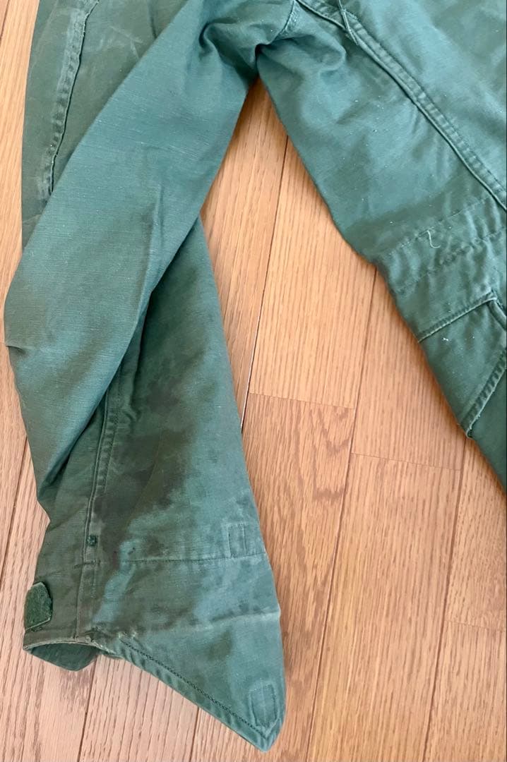 60's M-65 フィールドジャケット 裏地グレー 前部両袖オイルシミ 実物S