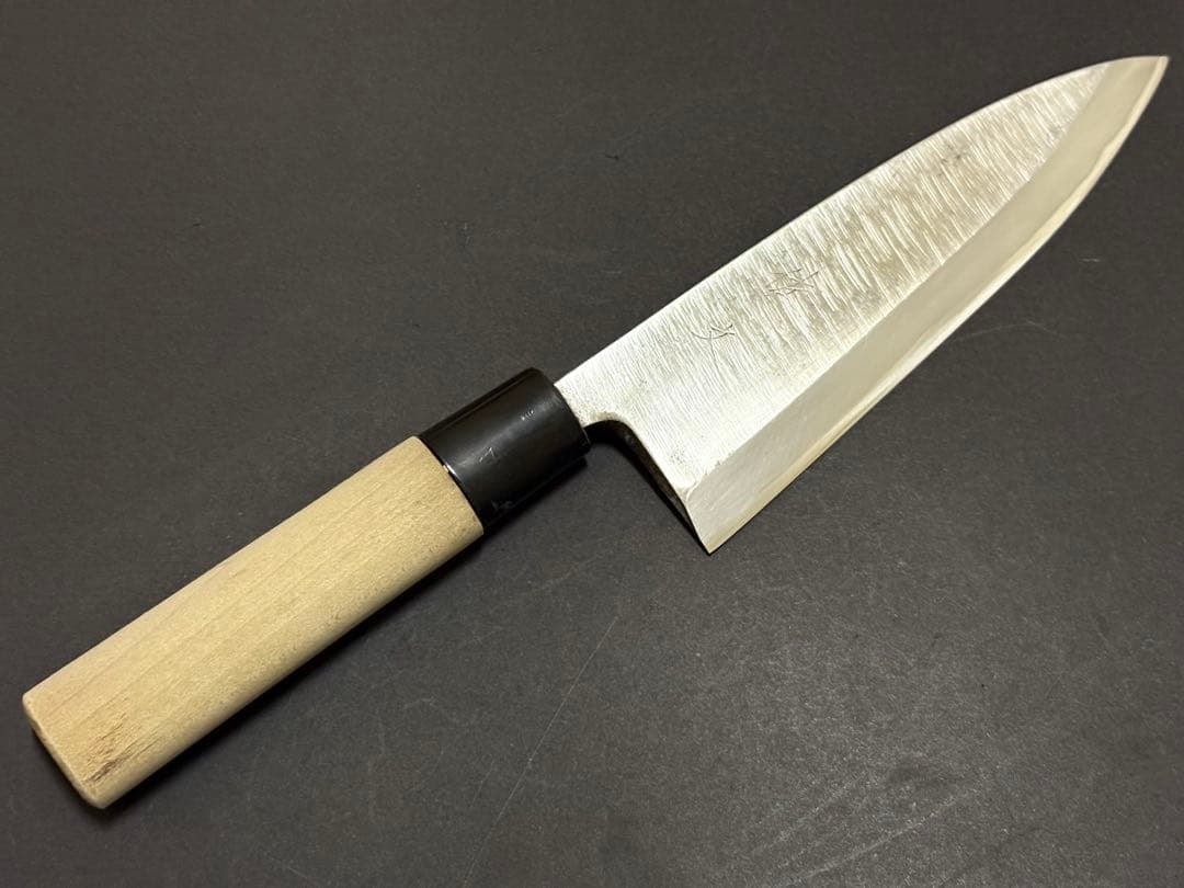 左文 出刃包丁 165mm 霞 白鋼 白紙