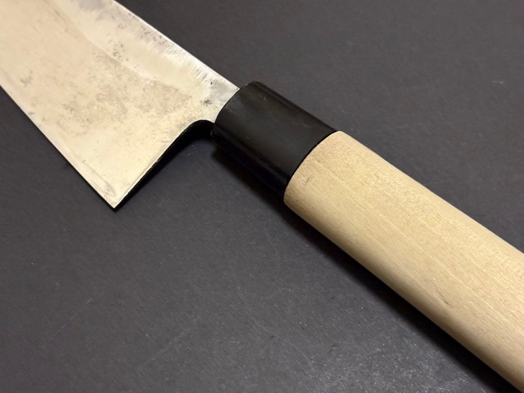 左文 出刃包丁 165mm 霞 白鋼 白紙