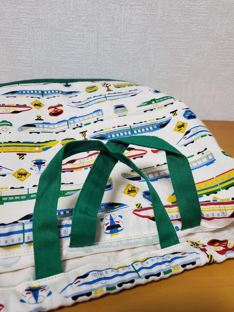ナップサック 体操服入れ お着替え袋 トレイン グリーン 新幹線 電車