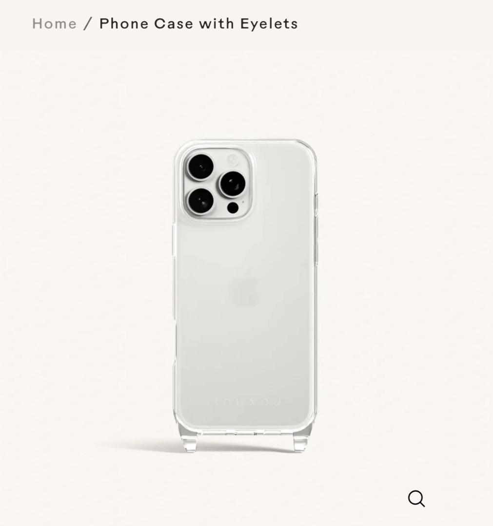 XOUXOU iPhone 16 Pro クリアケース　ストラップ対応