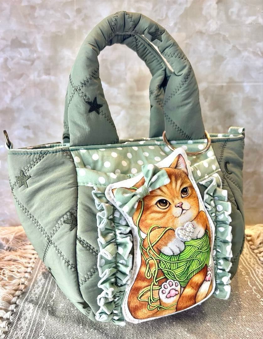 コヤンイサムチョン　新柄　ぷっくりふわふわまん丸バッグ　両面デザイン