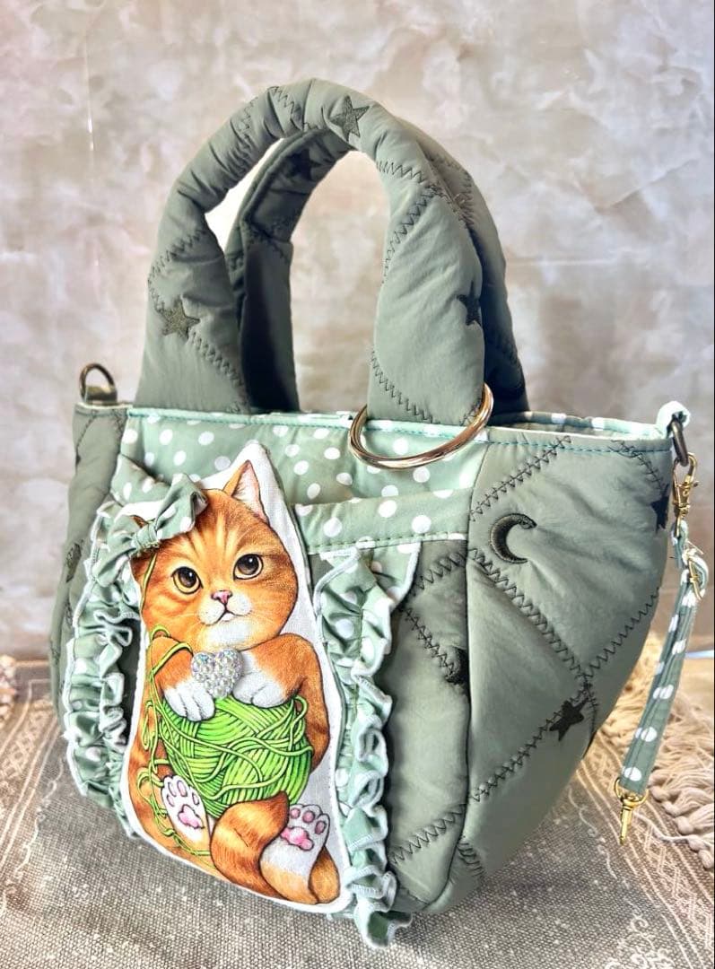 コヤンイサムチョン　新柄　ぷっくりふわふわまん丸バッグ　両面デザイン