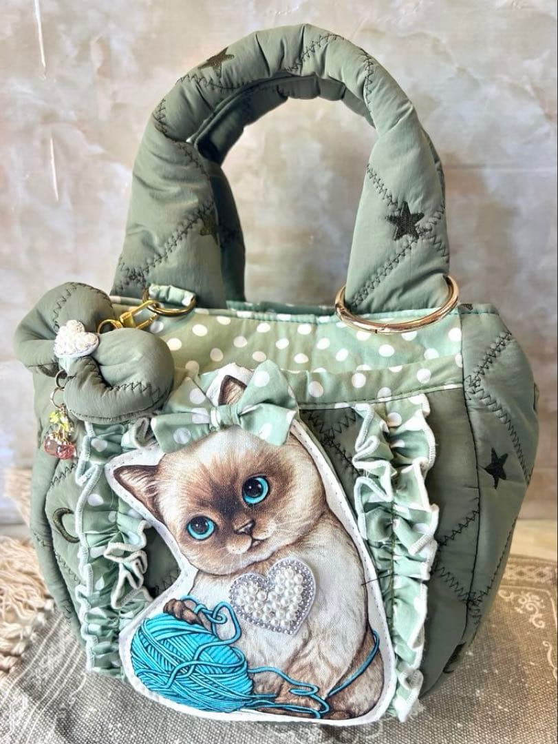 コヤンイサムチョン　新柄　ぷっくりふわふわまん丸バッグ　両面デザイン