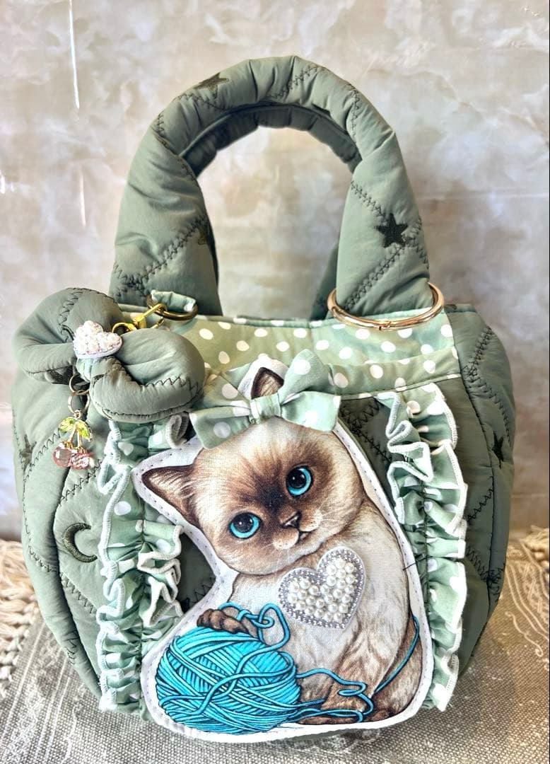 コヤンイサムチョン　新柄　ぷっくりふわふわまん丸バッグ　両面デザイン