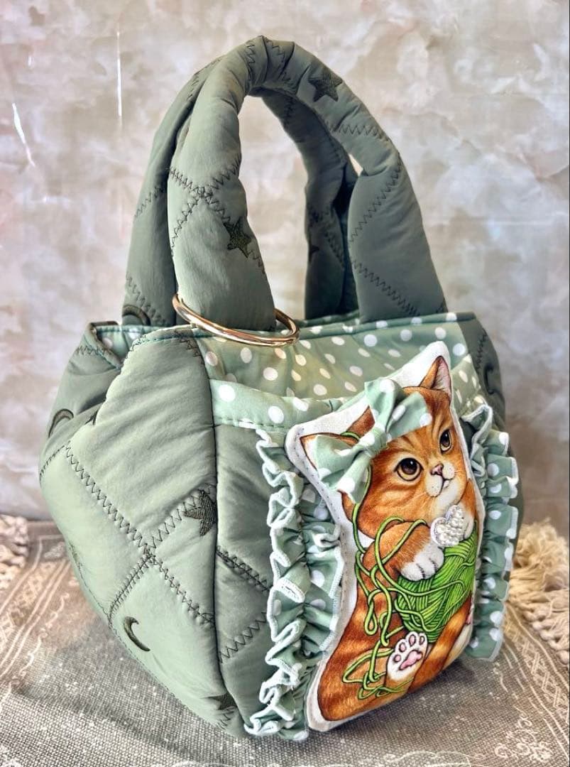 コヤンイサムチョン　新柄　ぷっくりふわふわまん丸バッグ　両面デザイン