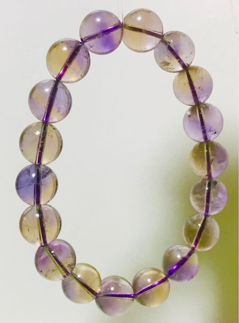 天然石　ボリビア産　バイカラー　アメトリン　ブレスレット　１１.５mm