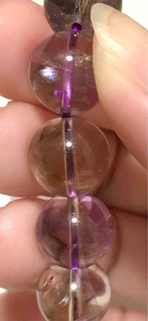 天然石　ボリビア産　バイカラー　アメトリン　ブレスレット　１１.５mm