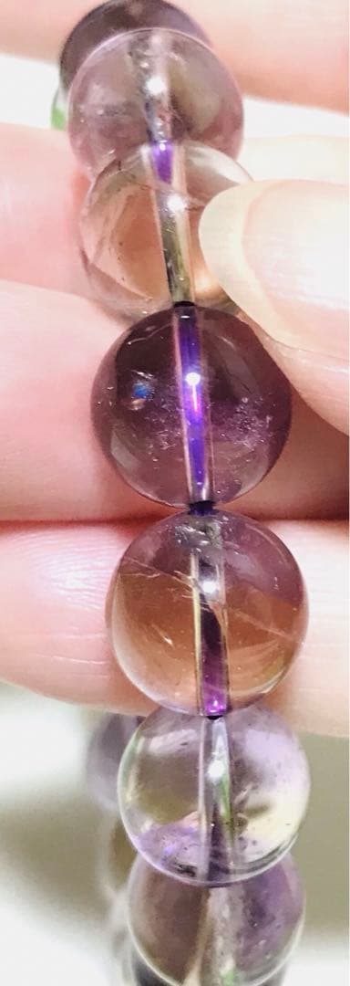 天然石　ボリビア産　バイカラー　アメトリン　ブレスレット　１１.５mm
