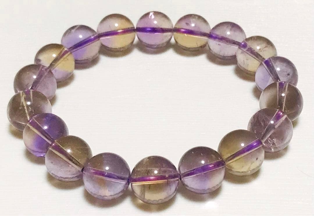 天然石　ボリビア産　バイカラー　アメトリン　ブレスレット　１１.５mm