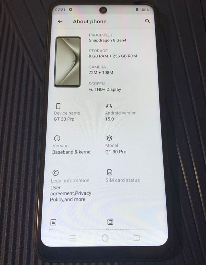 未使用 AndroidスマートフォンGT30 Pro 8GB/256GB