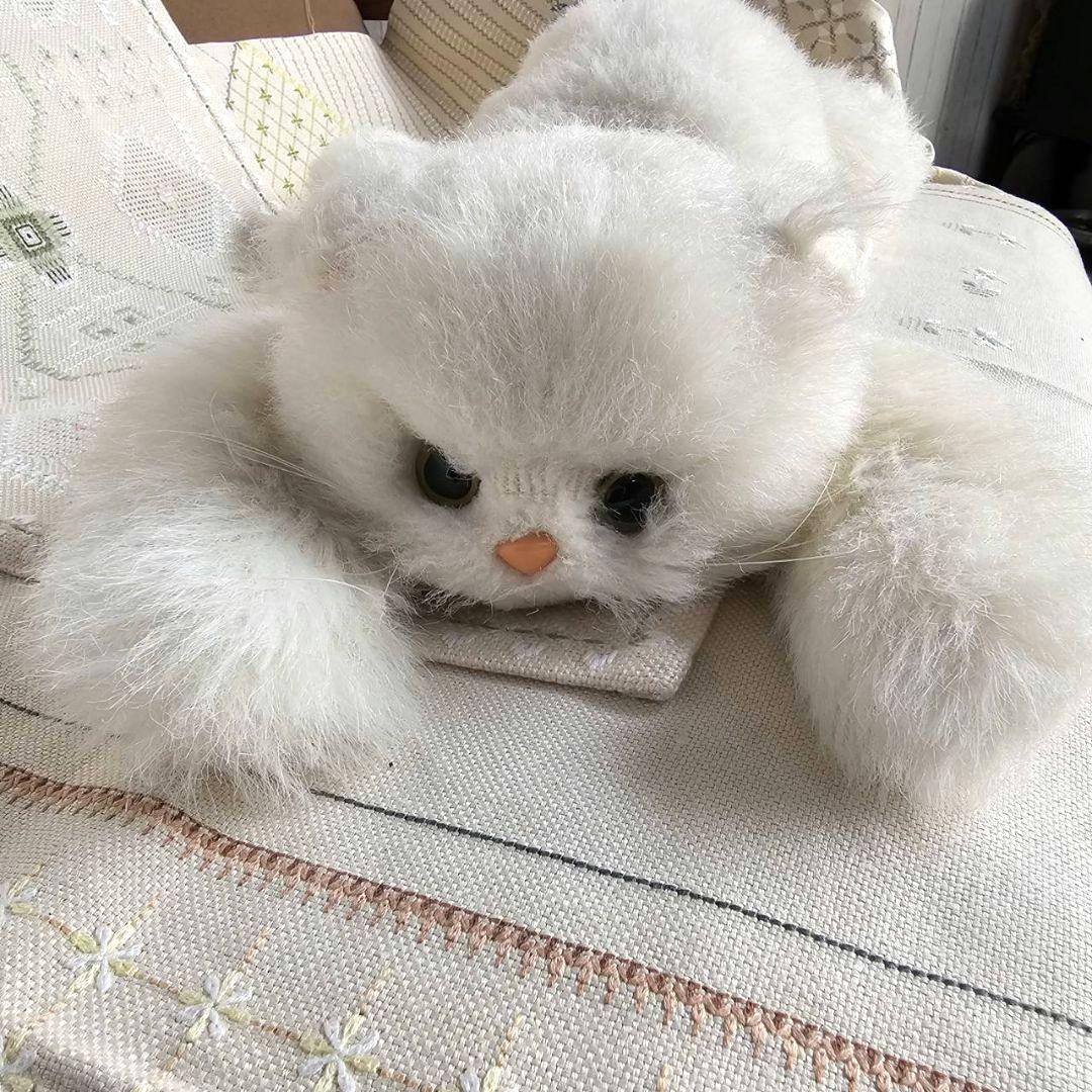 【q091/k】オオイケ ぬいぐるみ ペルシャ猫 ネコ昭和レトロ 日本製 希少