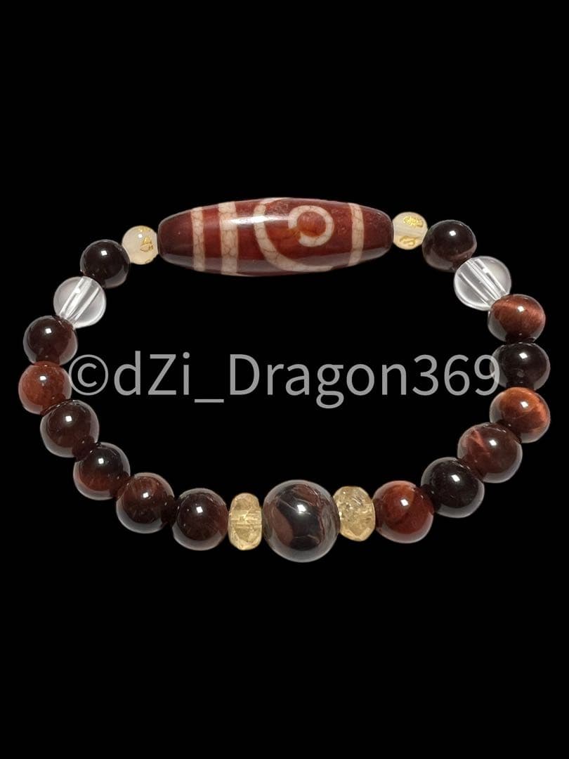 【一点限り】 上肯龍紋火供二眼天珠のブレス