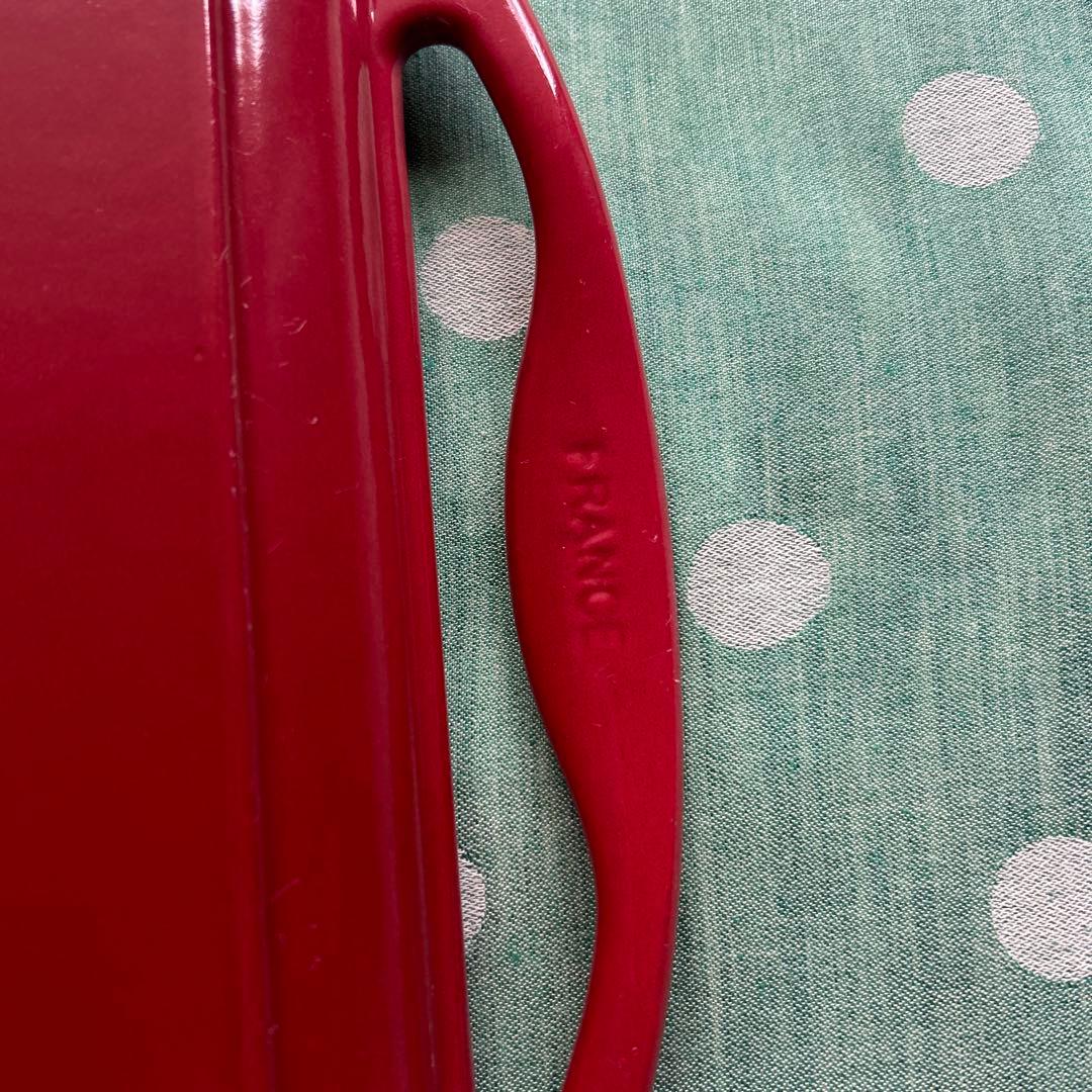 ［未使用］Le Creusetスクエアグリルパン　24cmチェリーレッド