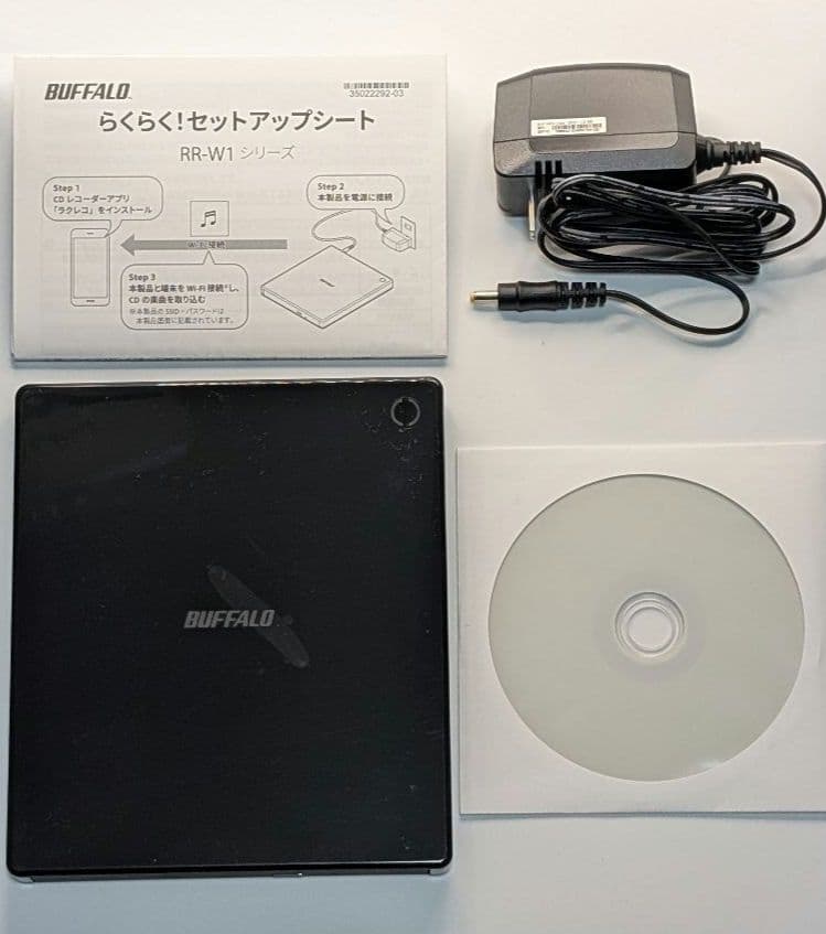 BUFFALO スマートフォン用CDレコーダー RR-W1-BK ラクレコ