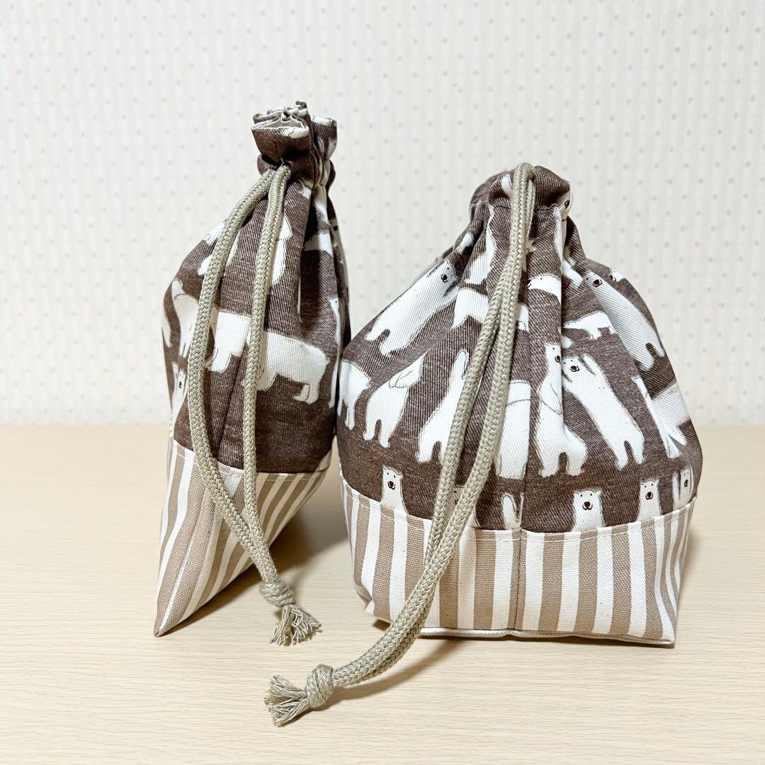 A37.＊はなmama＊入園入学5点セット／裏地付き／しろくまブラウン