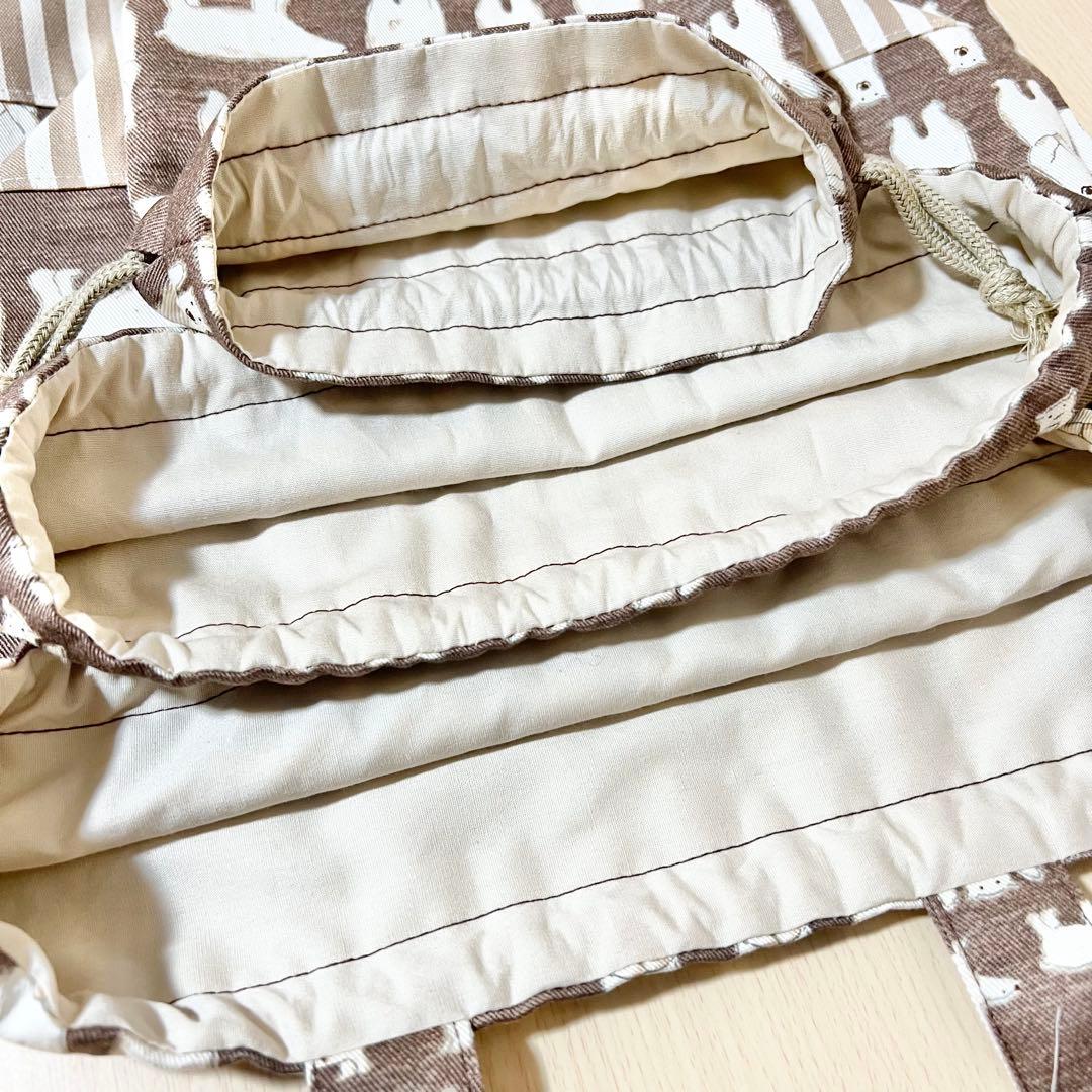 A37.＊はなmama＊入園入学5点セット／裏地付き／しろくまブラウン