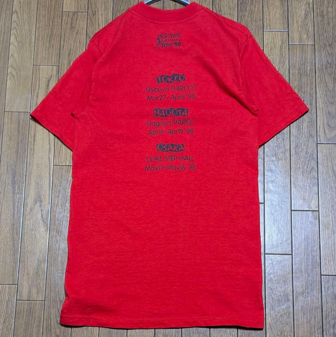 90s 黒夢　Ｔシャツ　1998年 BLACK GARAGE ツアー　Ｓ　レッド