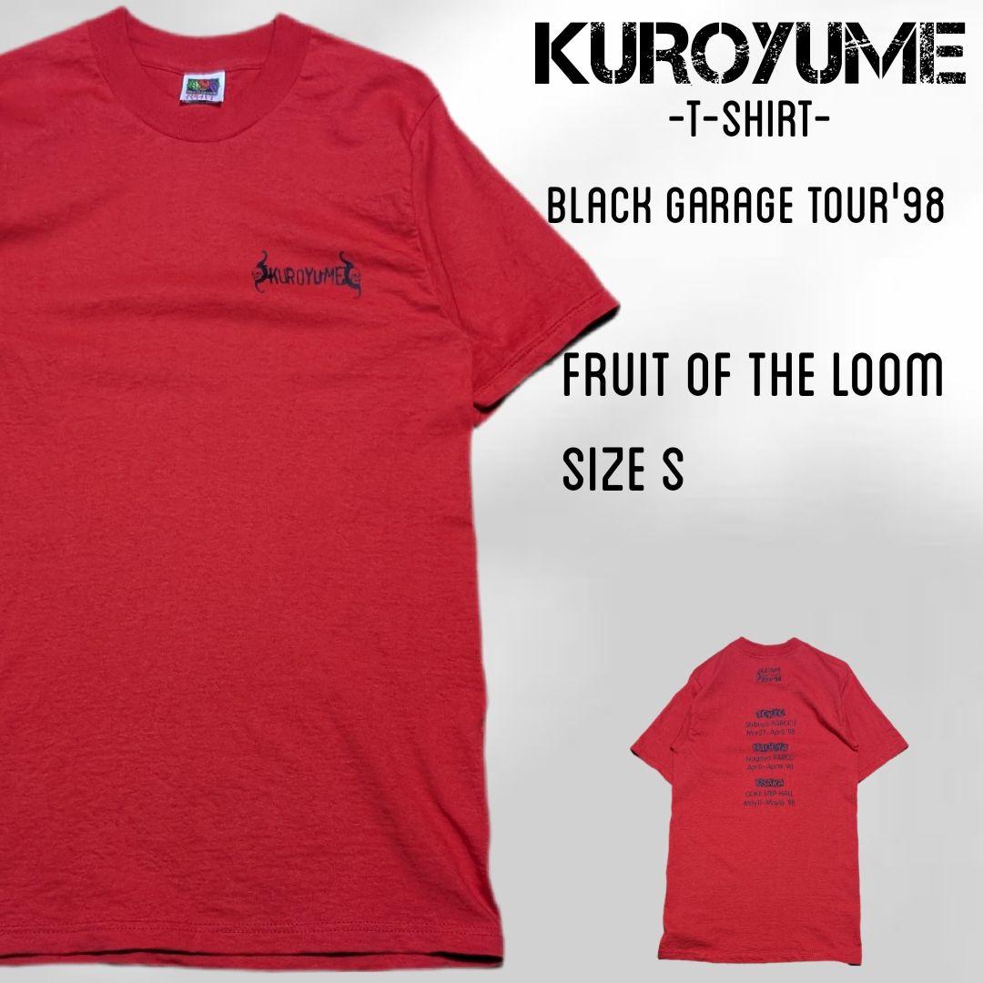 90s 黒夢　Ｔシャツ　1998年 BLACK GARAGE ツアー　Ｓ　レッド