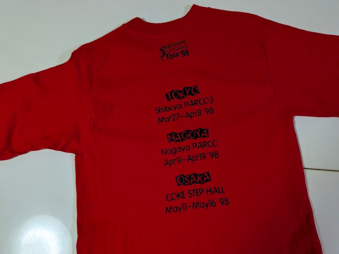 90s 黒夢　Ｔシャツ　1998年 BLACK GARAGE ツアー　Ｓ　レッド