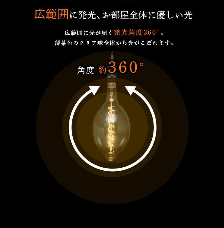 北欧LED電球 E26濃い電球色フィラメントレトロLDC4-E26FBT