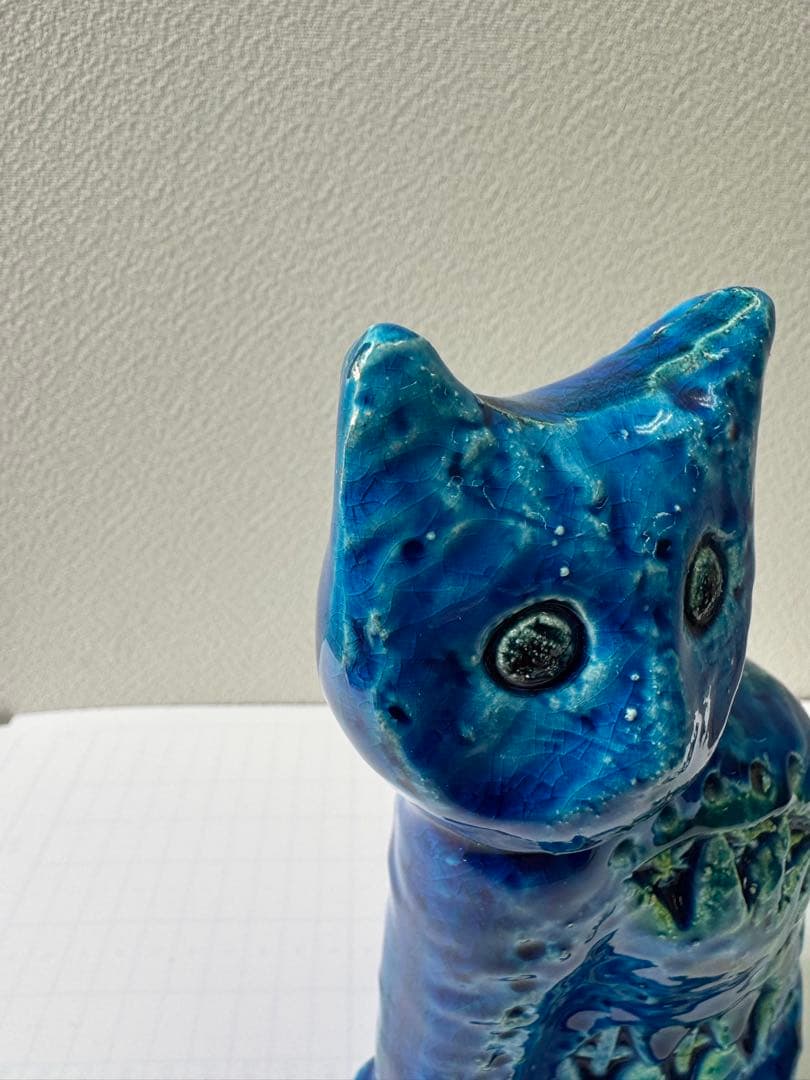 FLAVIA BITOSSI イタリア製 青い猫 オブジェ 陶器 リミニブルー