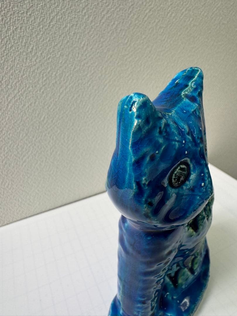 FLAVIA BITOSSI イタリア製 青い猫 オブジェ 陶器 リミニブルー