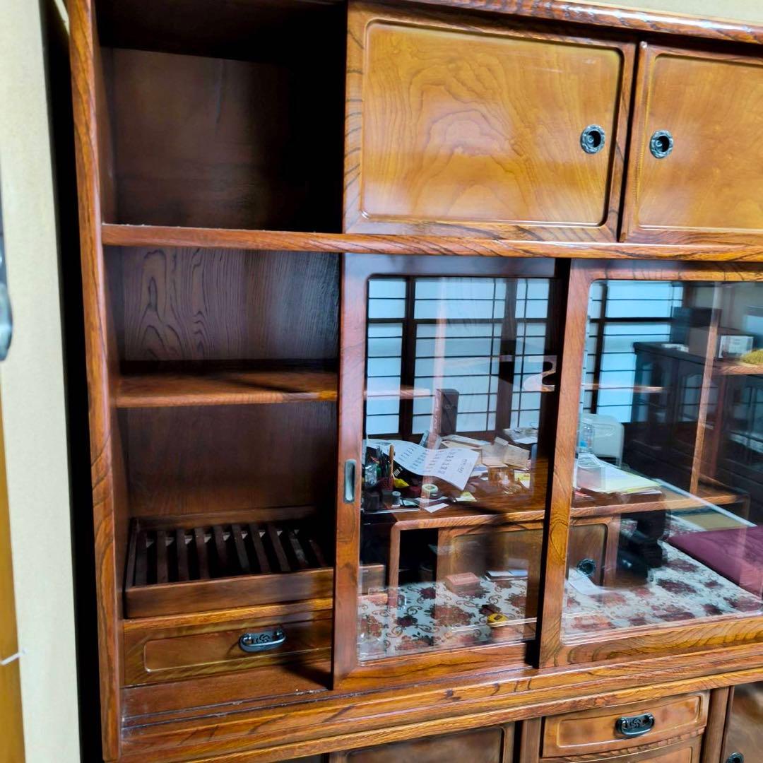 水屋箪笥 飾り棚 木製 和家具 茶棚 茶箪笥 アンティーク