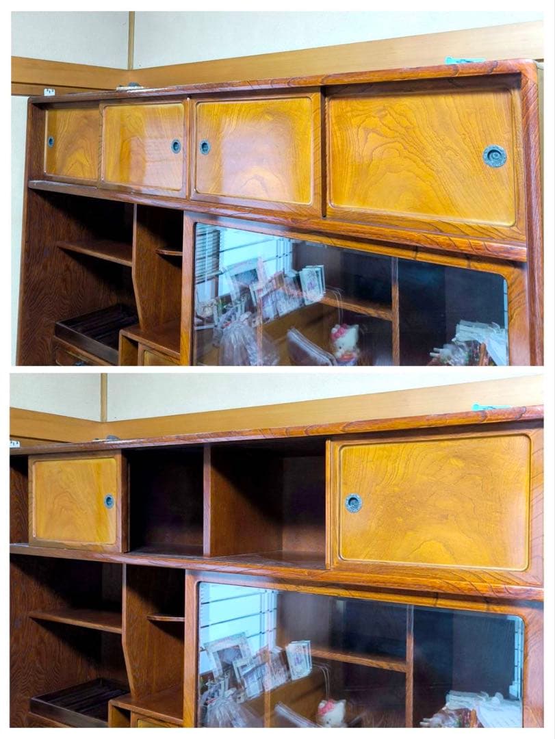 水屋箪笥 飾り棚 木製 和家具 茶棚 茶箪笥 アンティーク