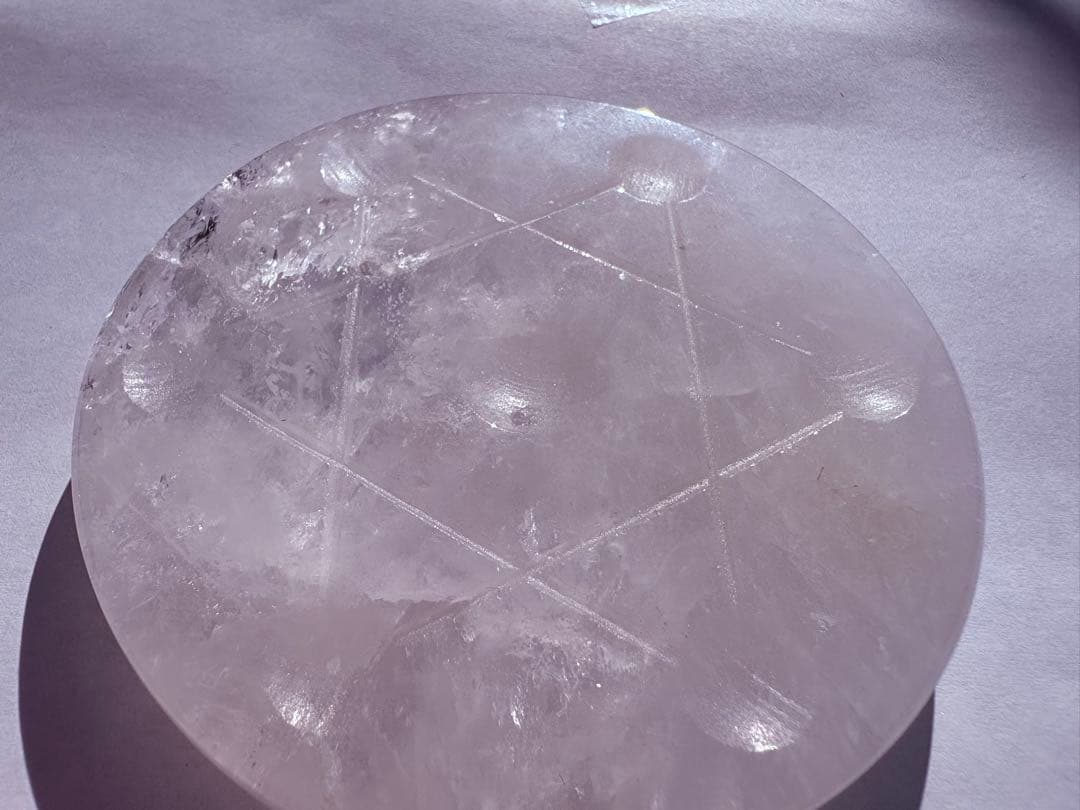 高波動茶水晶七星陣セット虹入り中央玉白水晶台付特別構成