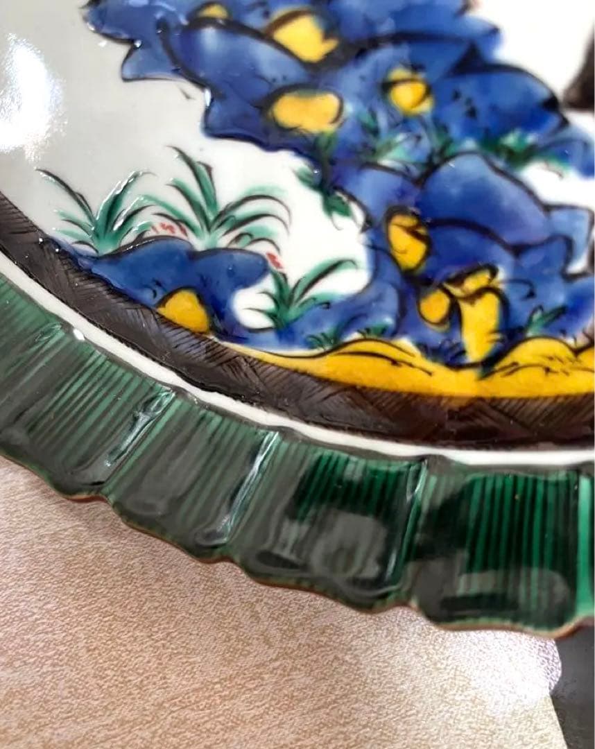 九谷焼　飾り皿　友山造　川崎友山堂　美術　26×26cm