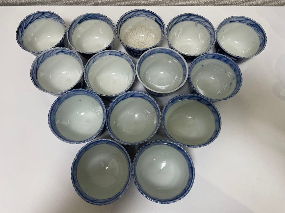 【現状品】染付 陶器 急須 湯呑み 大化年制 まとめ アンティーク レトロ