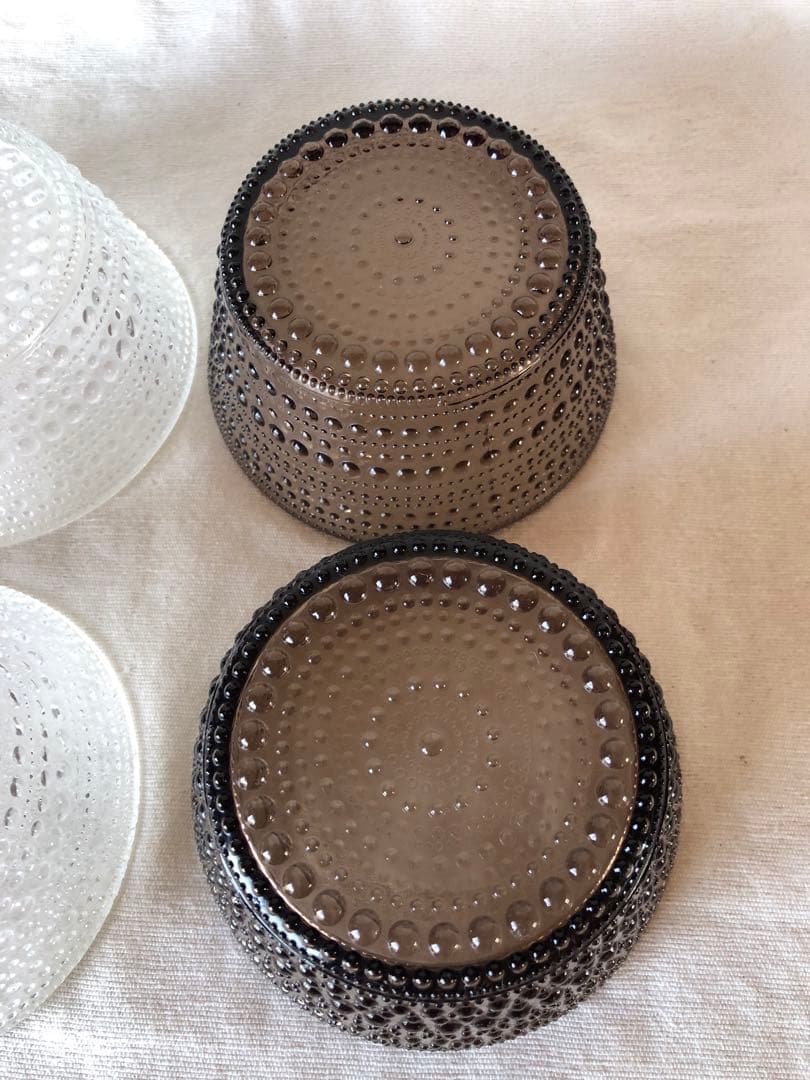 イッタラ カステヘルミ　ガラスボウル 4個セット（クリア・サンド）