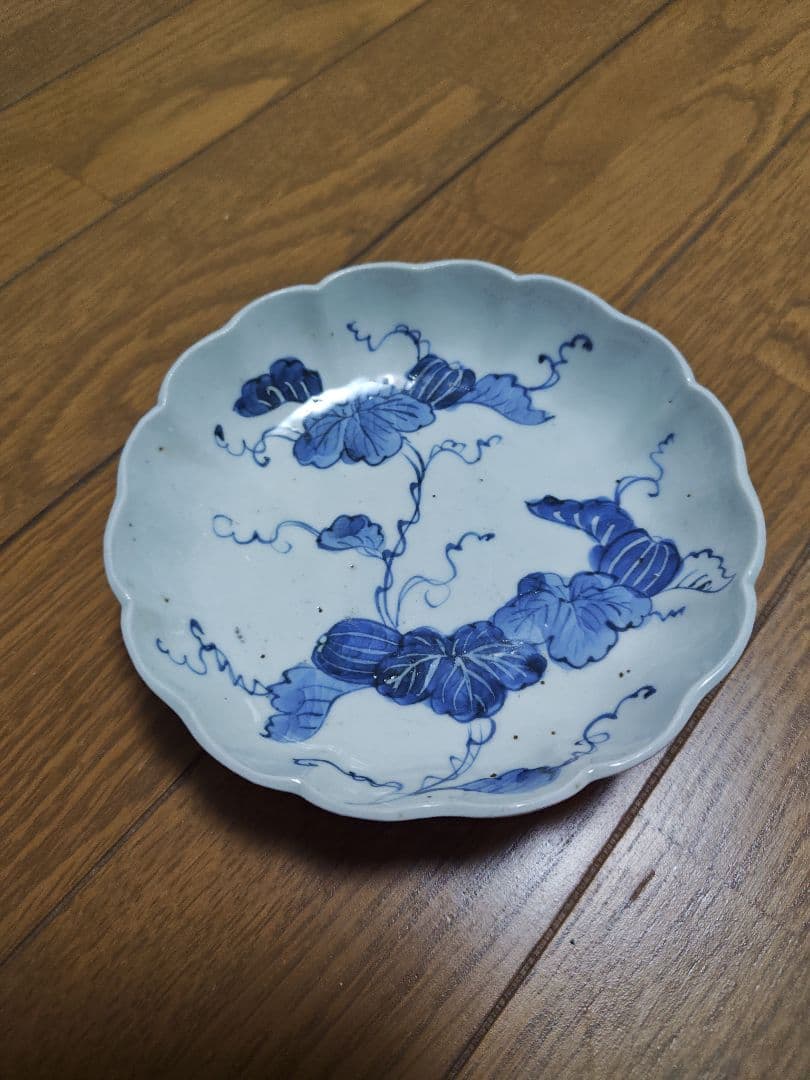 染付　膾皿　骨董　古伊万里　蔦の絵　7客