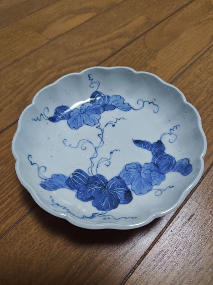 染付　膾皿　骨董　古伊万里　蔦の絵　7客