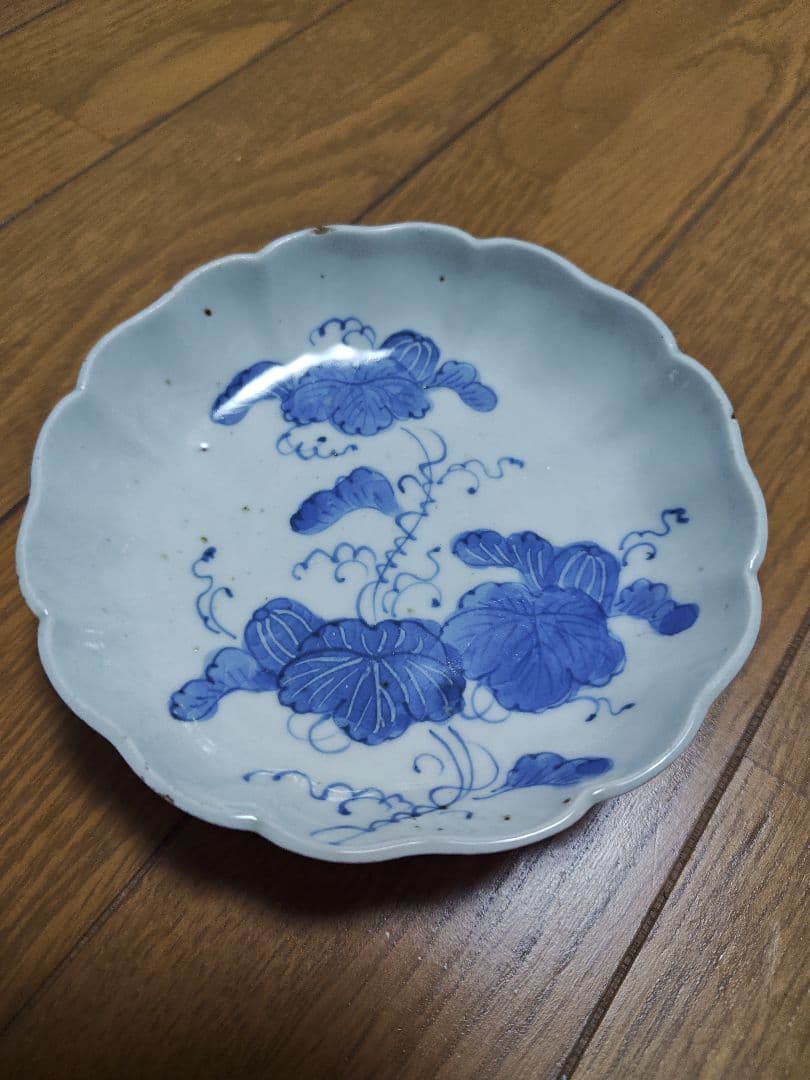 染付　膾皿　骨董　古伊万里　蔦の絵　7客