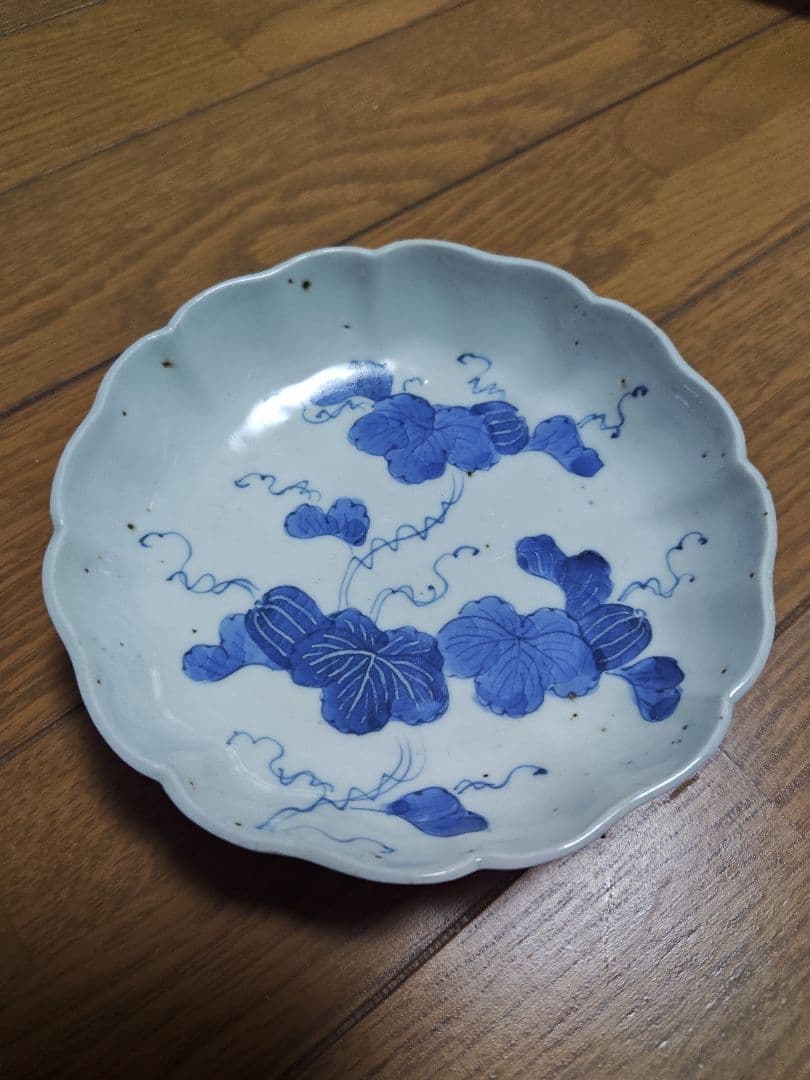 染付　膾皿　骨董　古伊万里　蔦の絵　7客