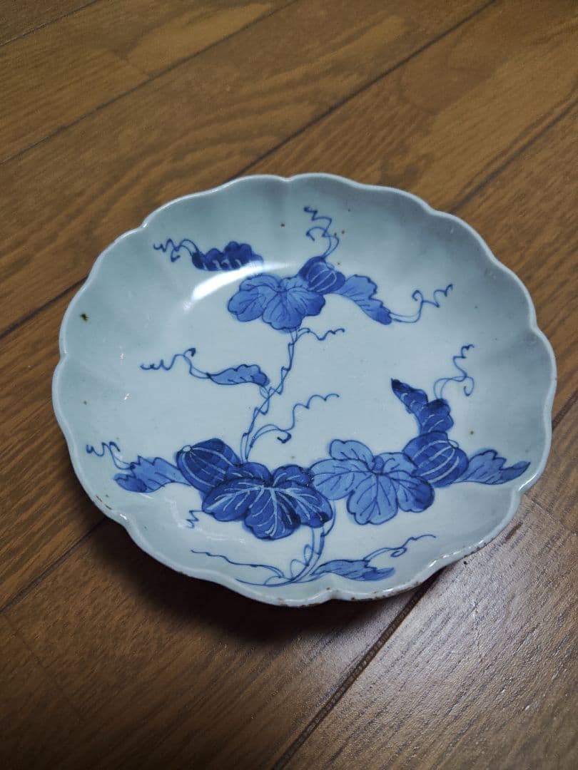 染付　膾皿　骨董　古伊万里　蔦の絵　7客