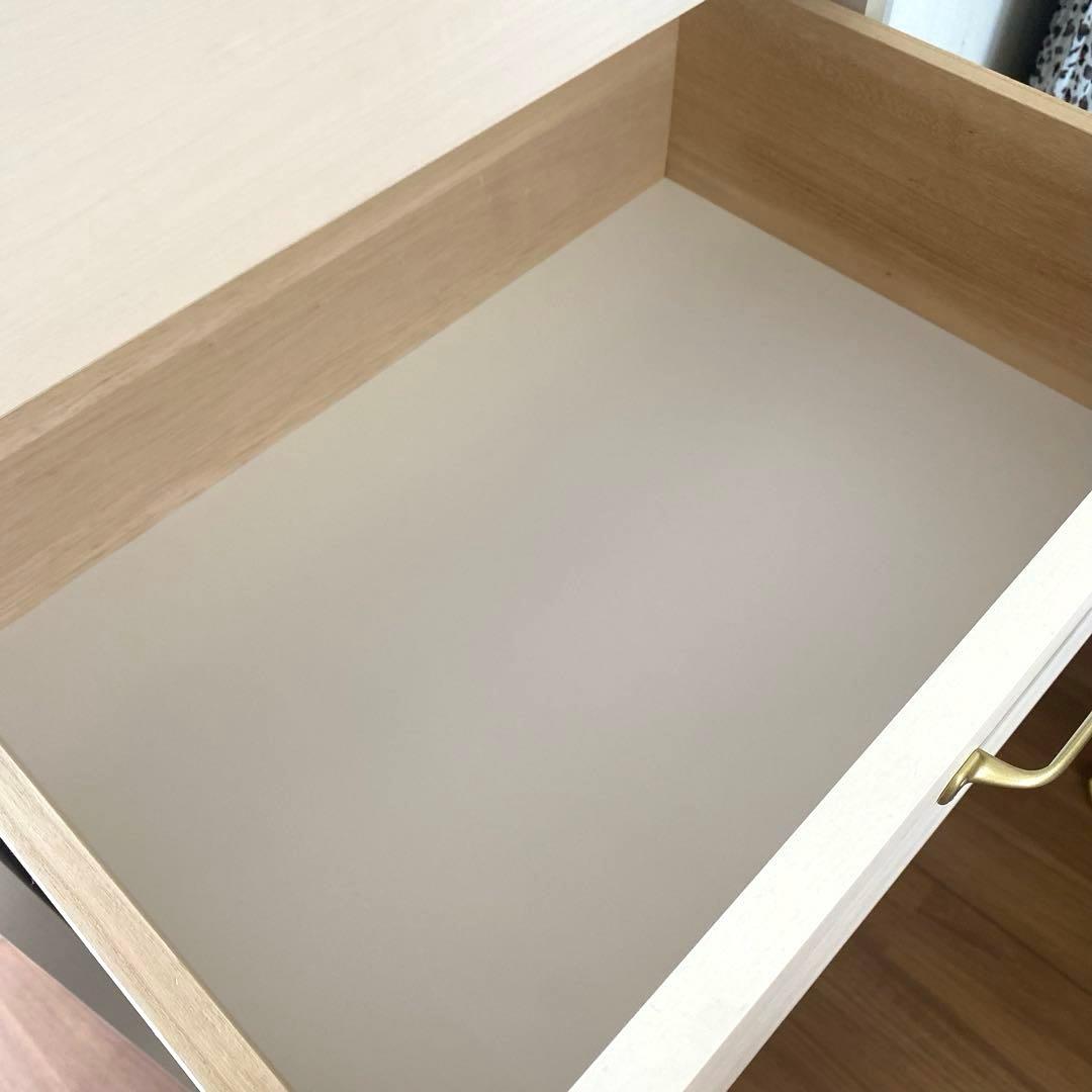 【美品】B-COMPANY 幅60cm 5段 チェスト 深型タイプ 木目ホワイト