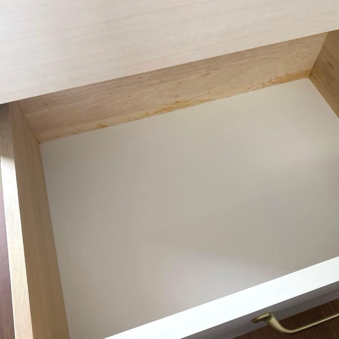 【美品】B-COMPANY 幅60cm 5段 チェスト 深型タイプ 木目ホワイト