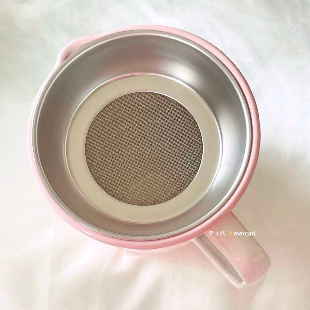 【美品】イマン　オイルポット　プチローズ　油こし器　ホーロー　琺瑯　imane