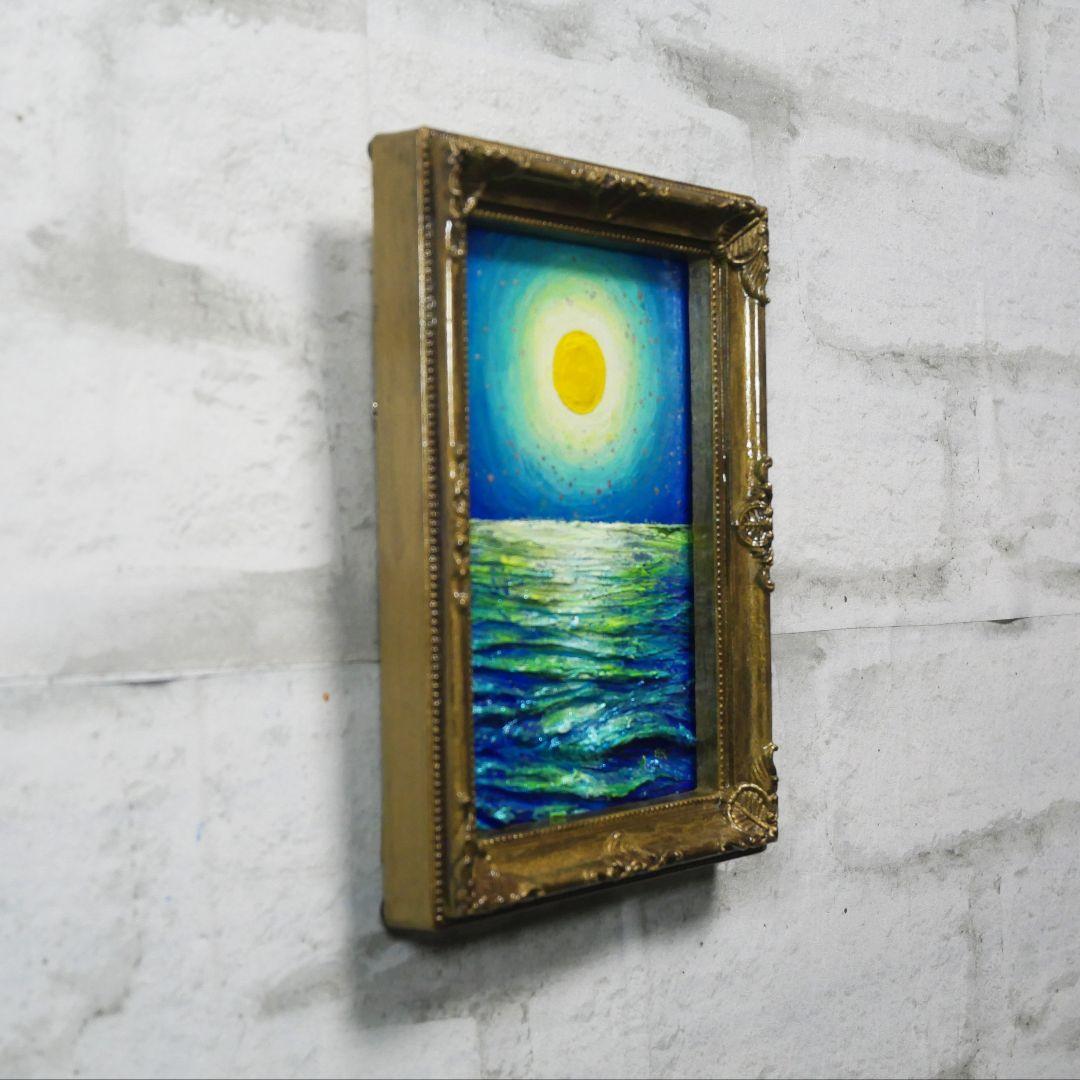 油絵 油彩 油彩画 絵 絵画 ミニ絵画【月の海】